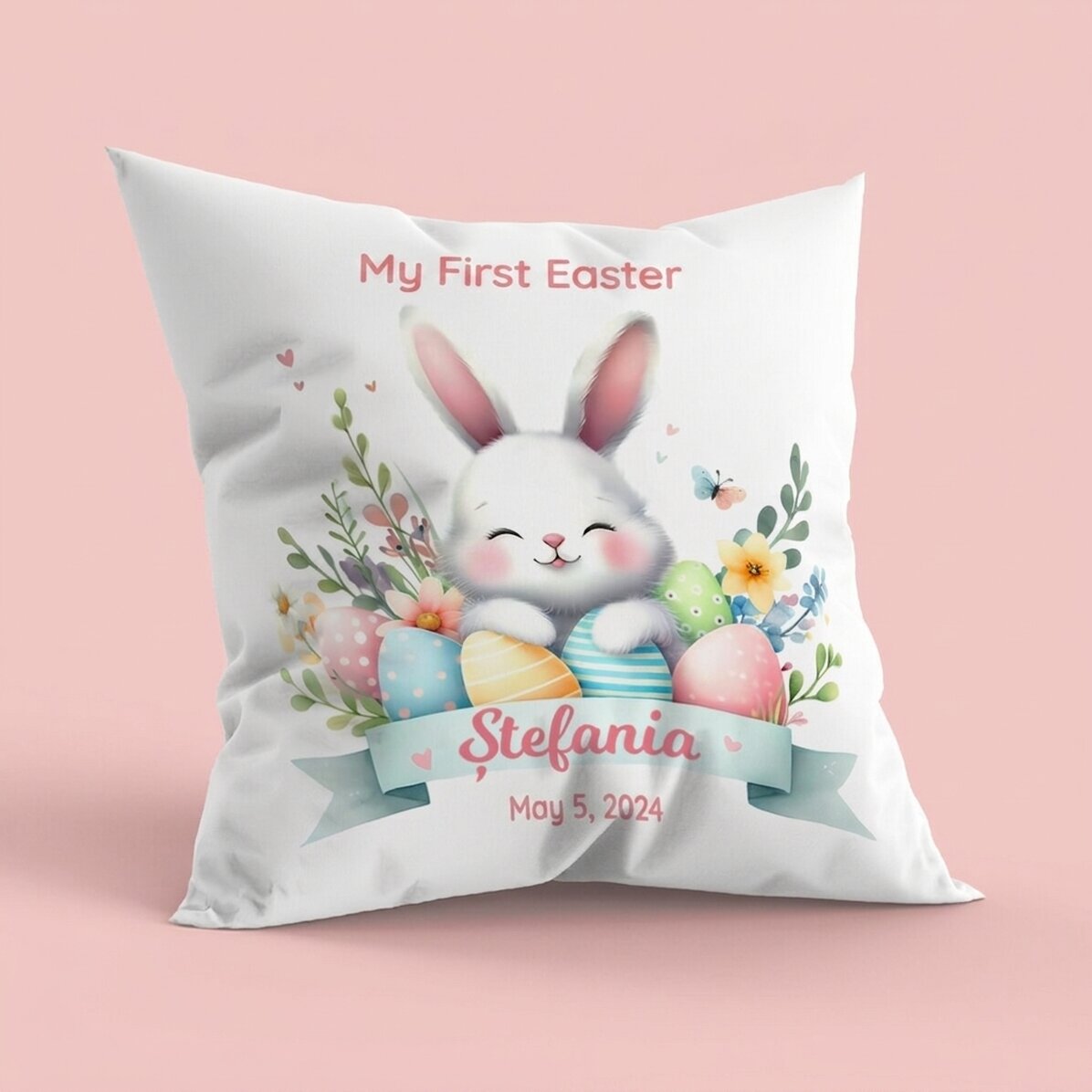 Cuscino personalizzato con scritta - La mia prima Pasqua