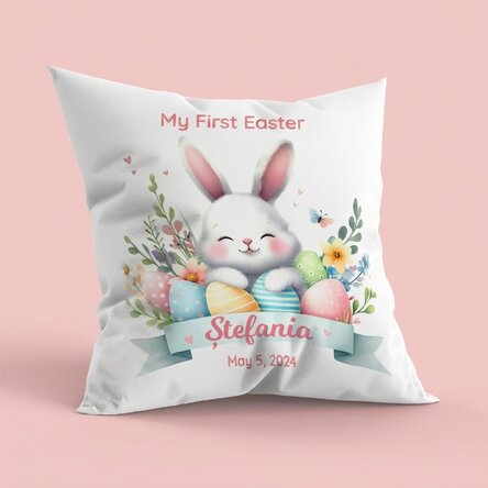 Cuscino personalizzato con scritta - La mia prima Pasqua