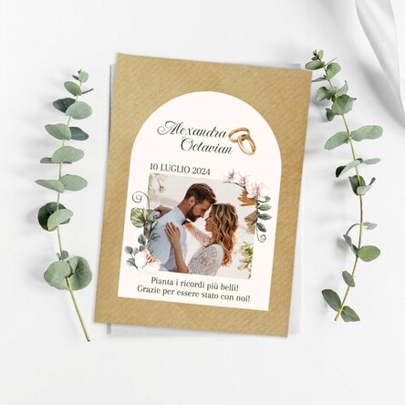 Testimonianza personalizzata con foto e testo per il matrimonio