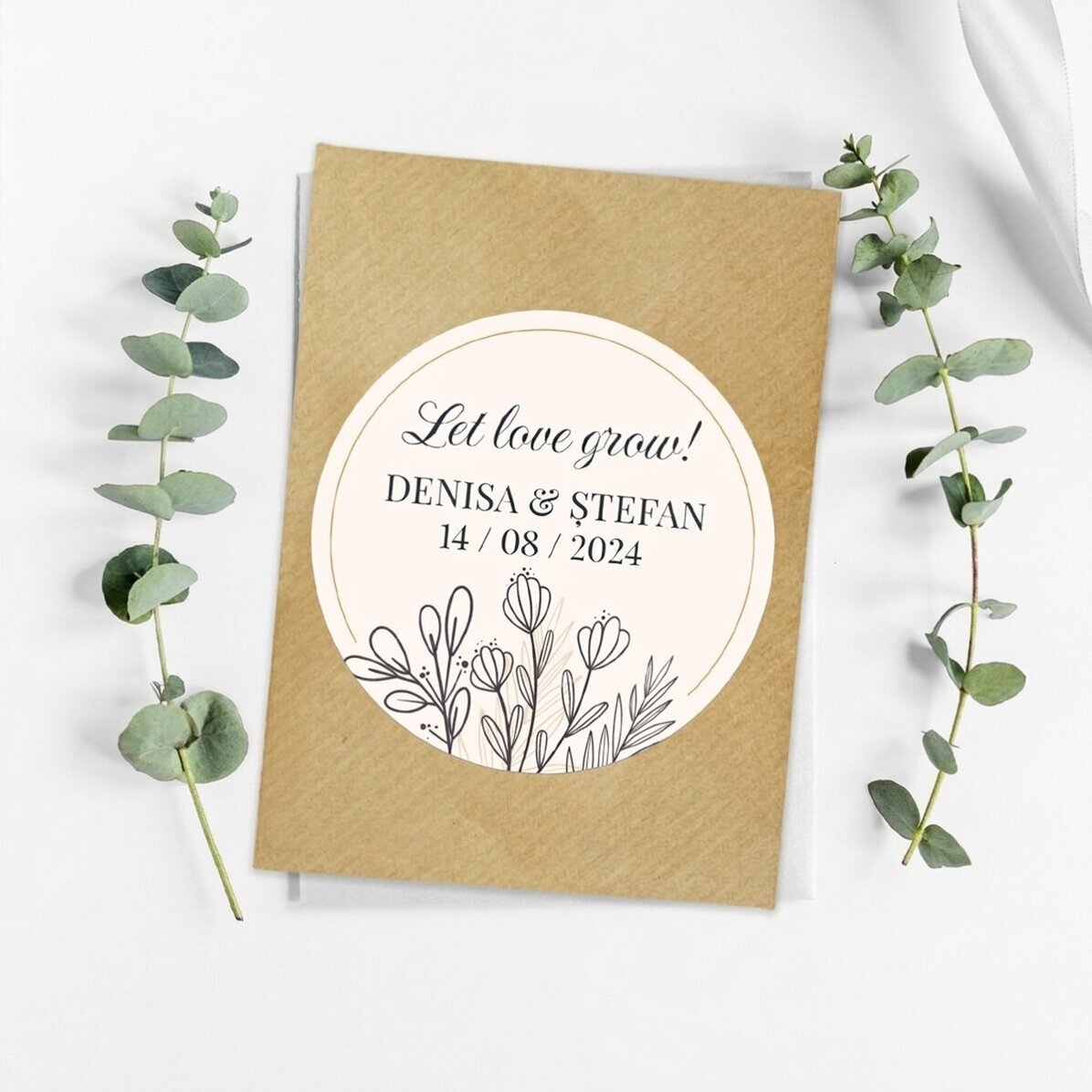 Testimonianza personalizzata con messaggio per il matrimonio - Let love grow