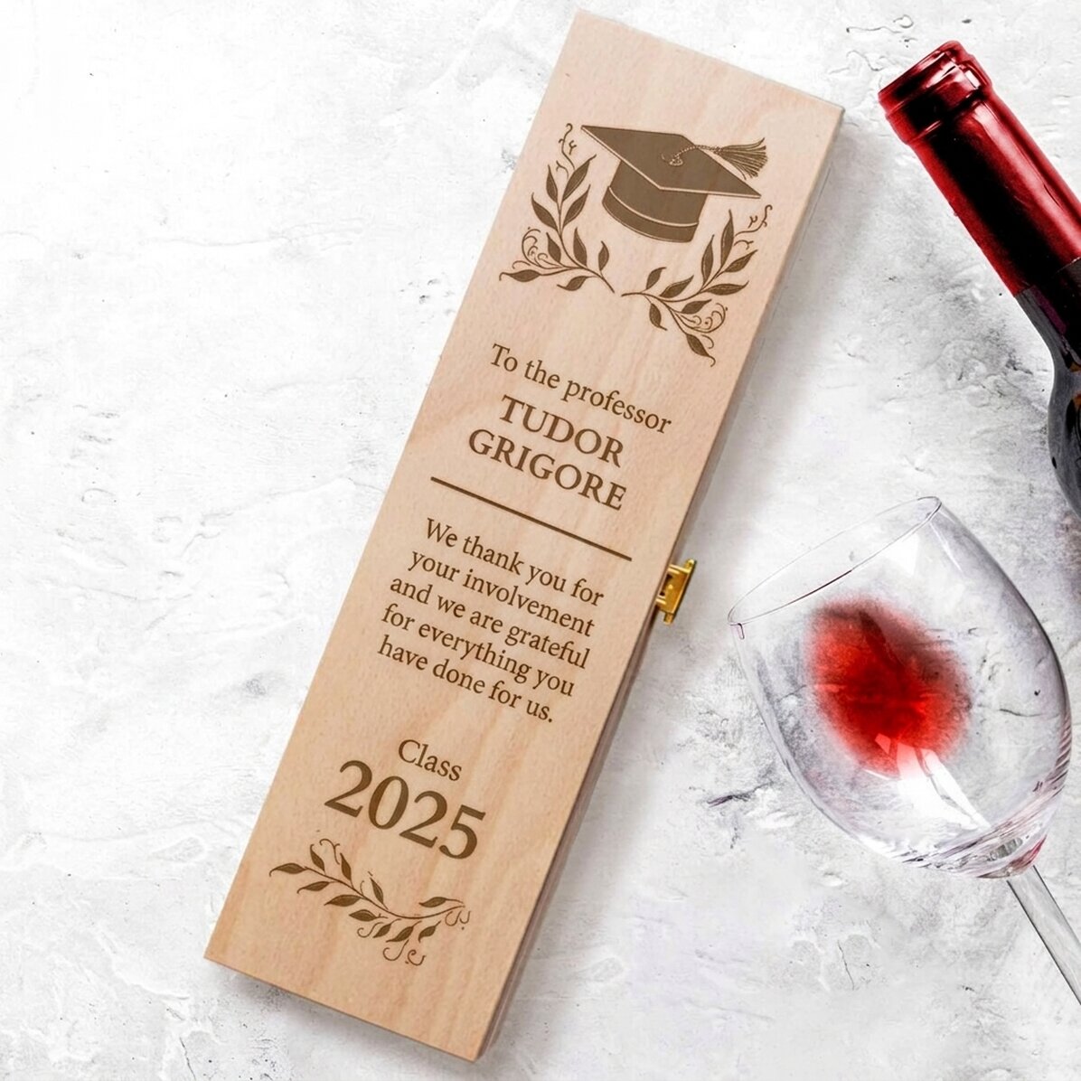 Scatola per vino personalizzata con scritta - Laurea