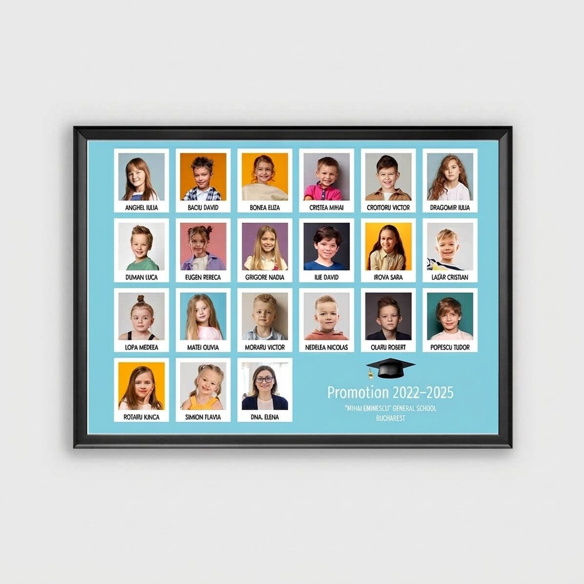Quadro personalizzato con testo e 21 foto - Laurea