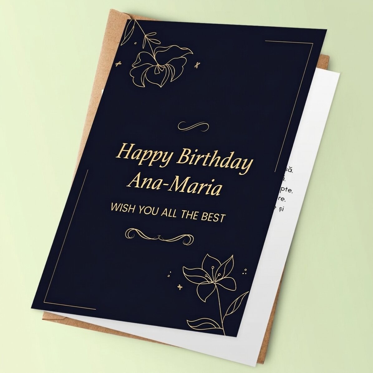 Biglietto di auguri personalizzato con testo - Elegance