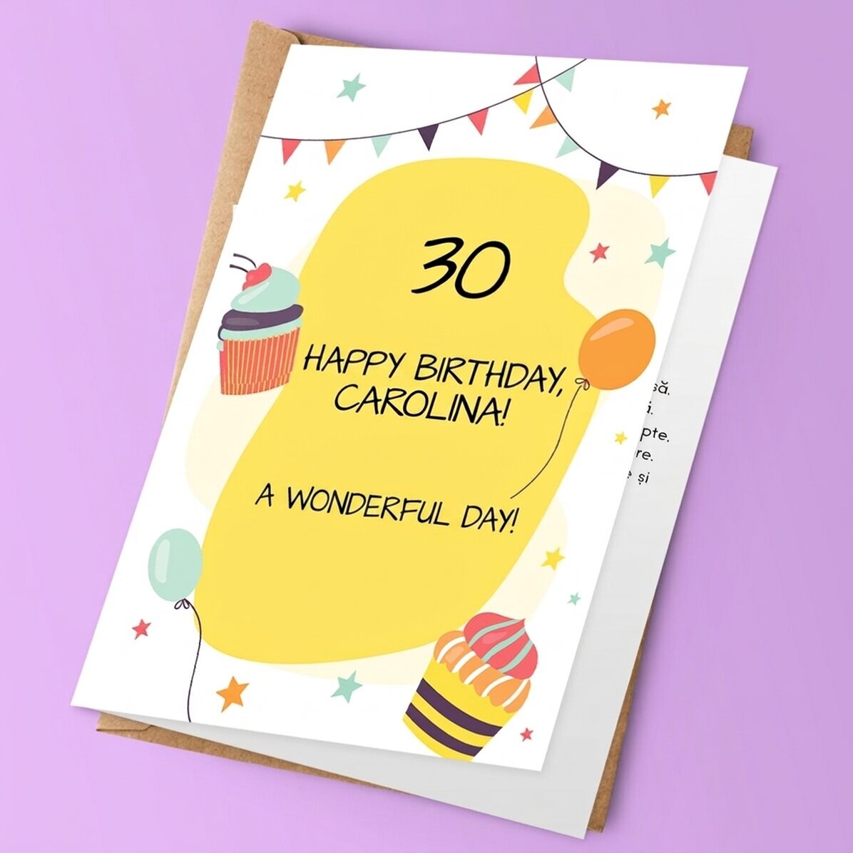 Biglietto di auguri personalizzato con testo - Festa