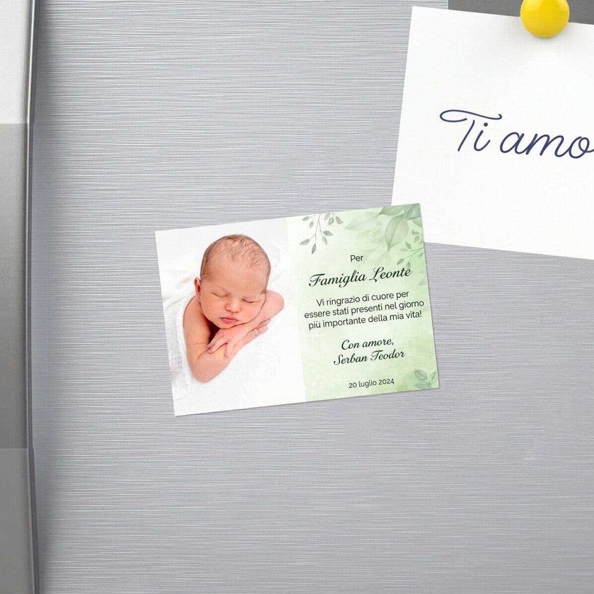 Magnete personalizzato 10x7 cm con foto e messaggio - Ricordo del battesimo