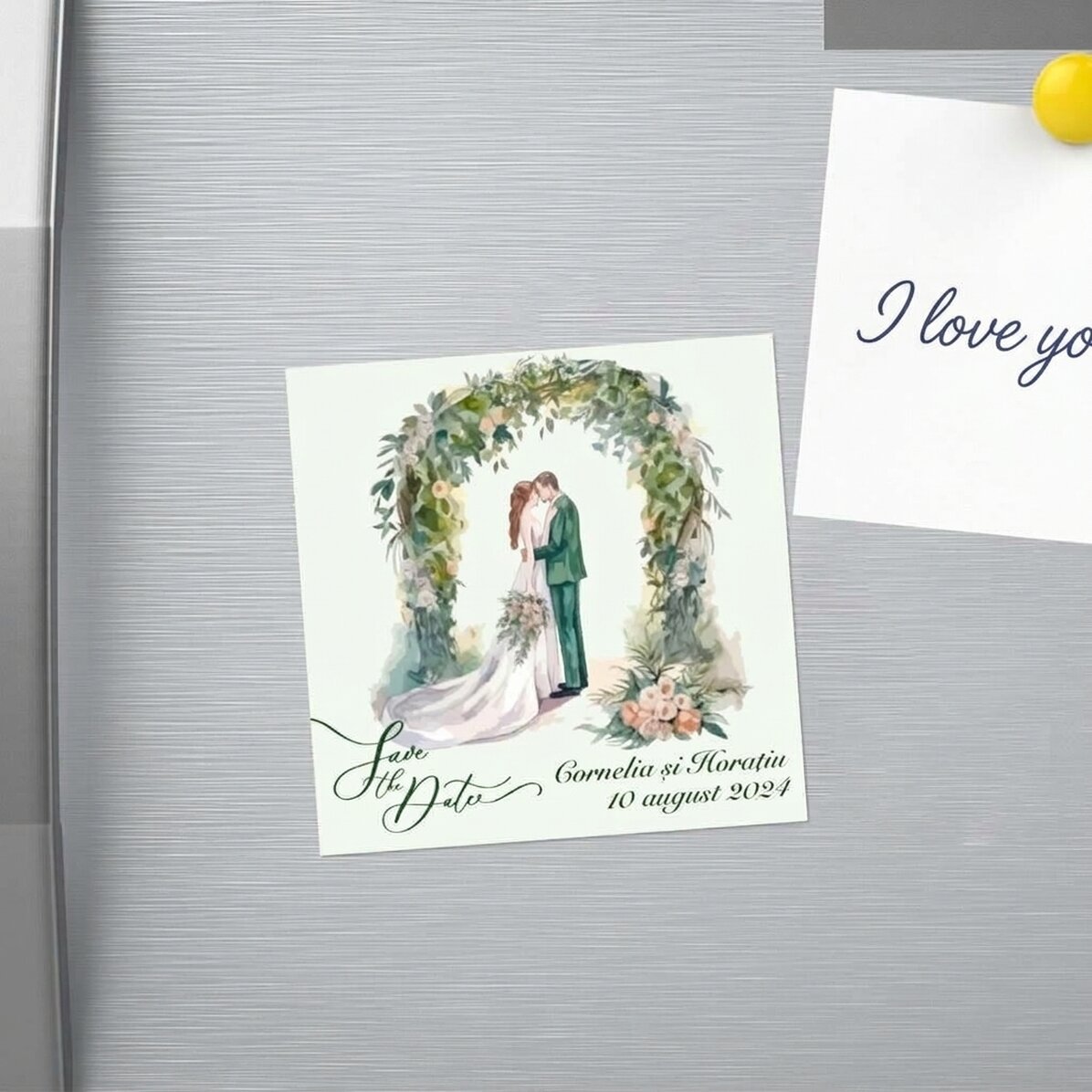 Magnete personalizzato 10x10 con testo - Save the date