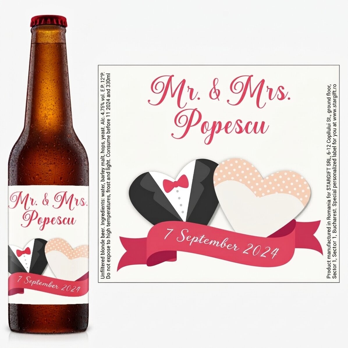 Birra personalizzata con messaggio - Matrimonio