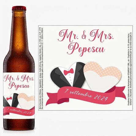 Birra personalizzata con messaggio - Matrimonio