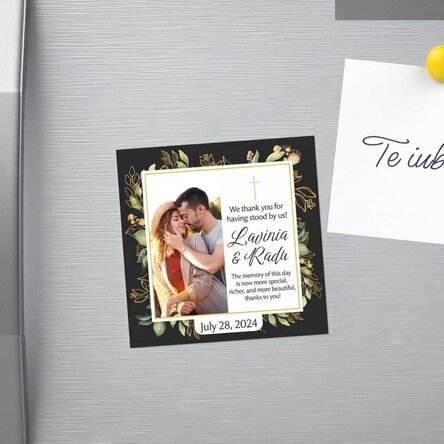 Magnete ricordo per matrimonio 10x10 cm personalizzato con una foto e un testo - Ricordi per tutta l
