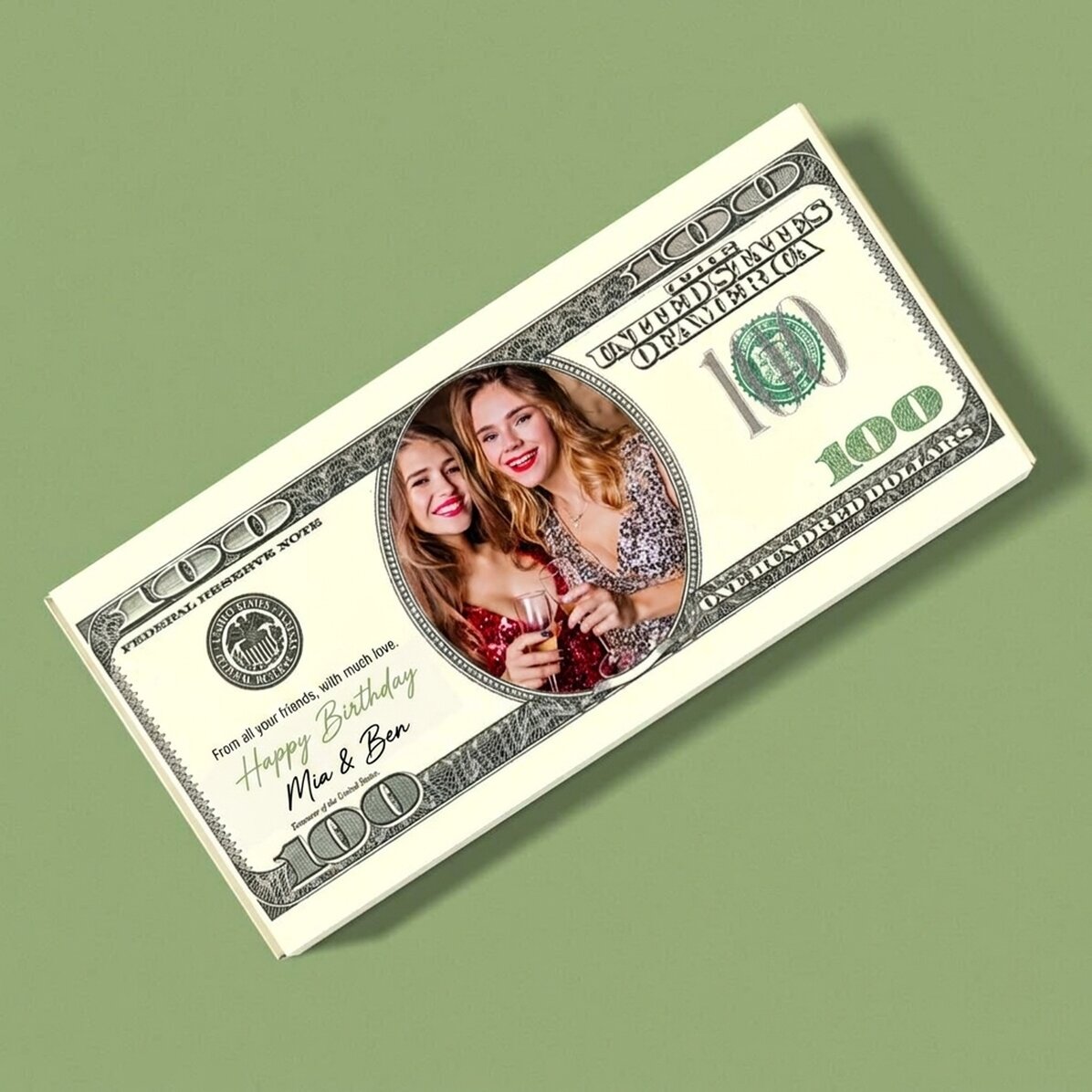 Cioccolato personalizzato con foto e messaggio - Dollari