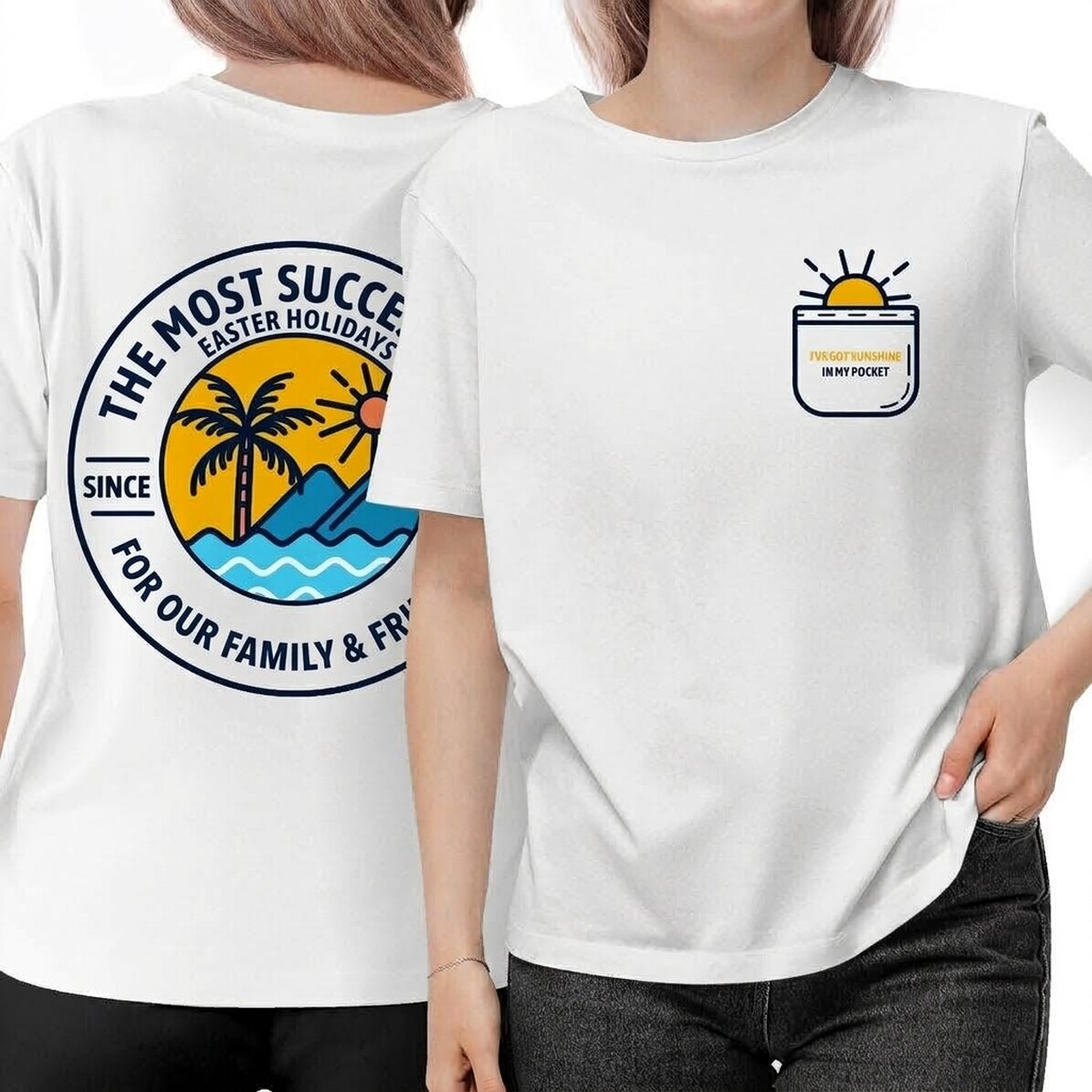 Custom cotton T-shirt with text - Summer child