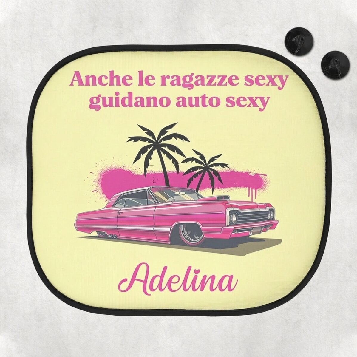 Parasole per auto personalizzato con scritta - Rosa