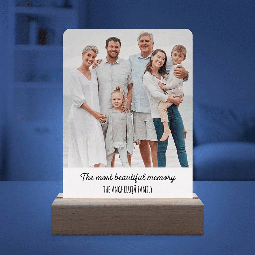 Lampada da comodino a LED personalizzata con foto e messaggio