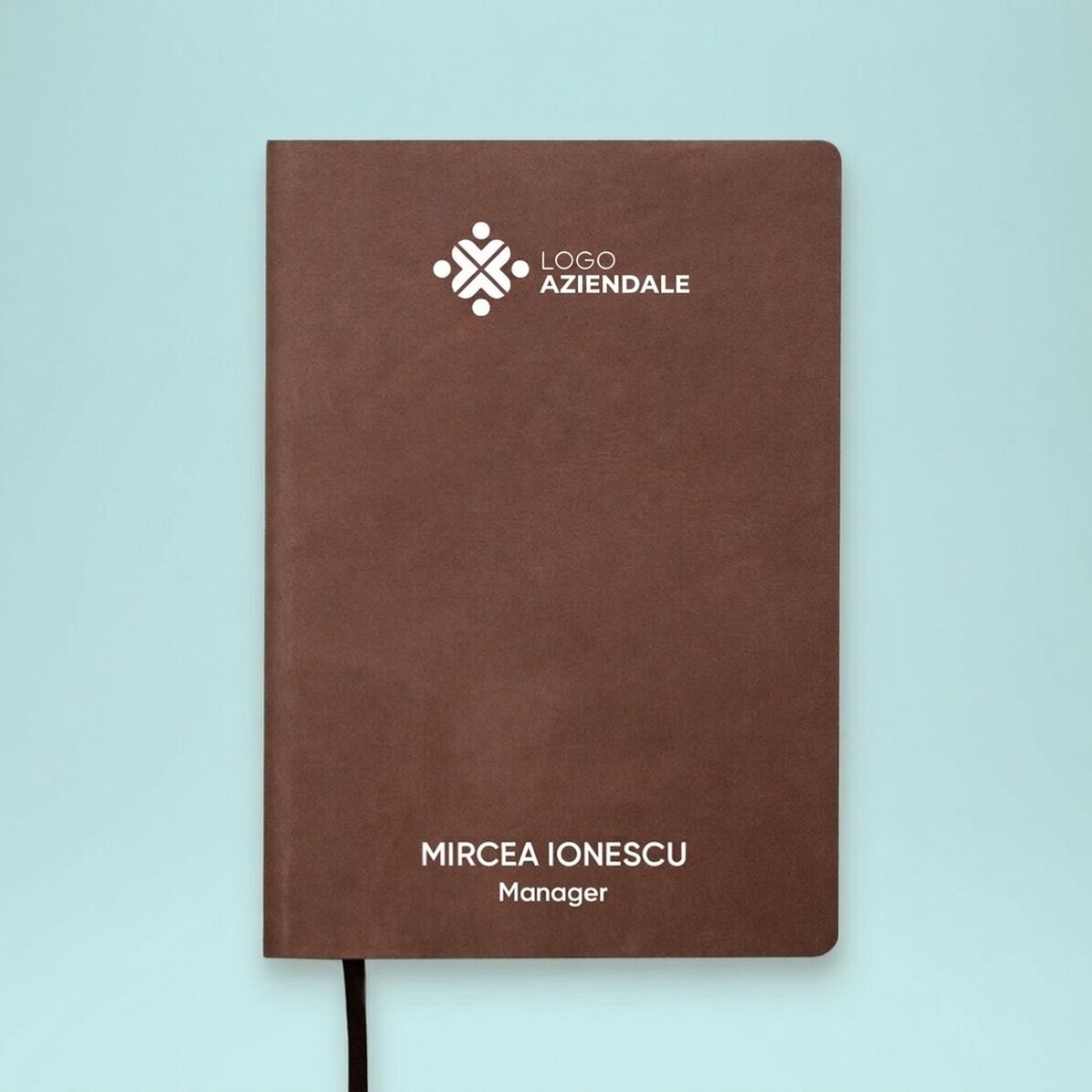 Agenda in pelle personalizzata a colori con logo e nome