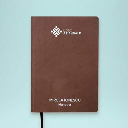 Agenda in pelle personalizzata a colori con logo e nome