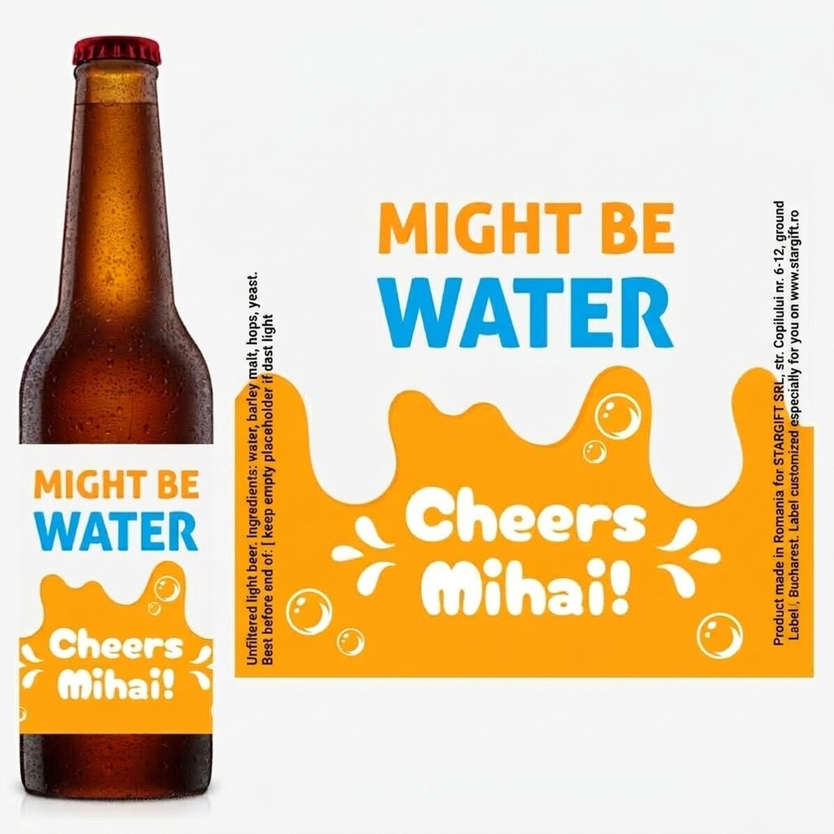 Birra personalizzata con messaggio - Salute!