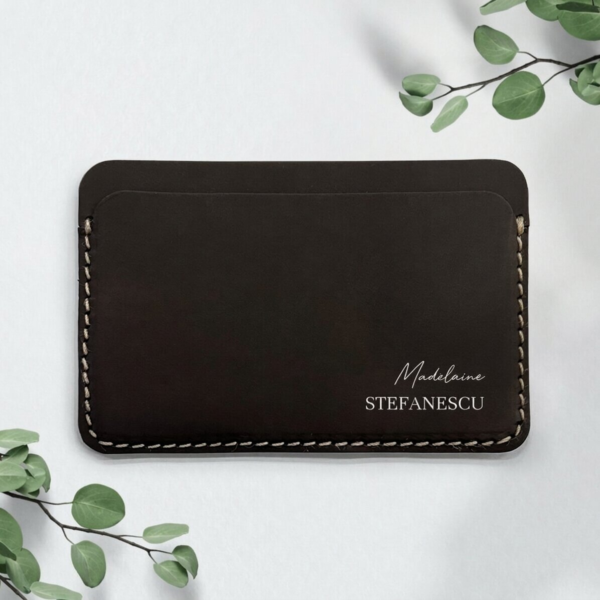 Portafoglio in pelle personalizzato a colori con nome