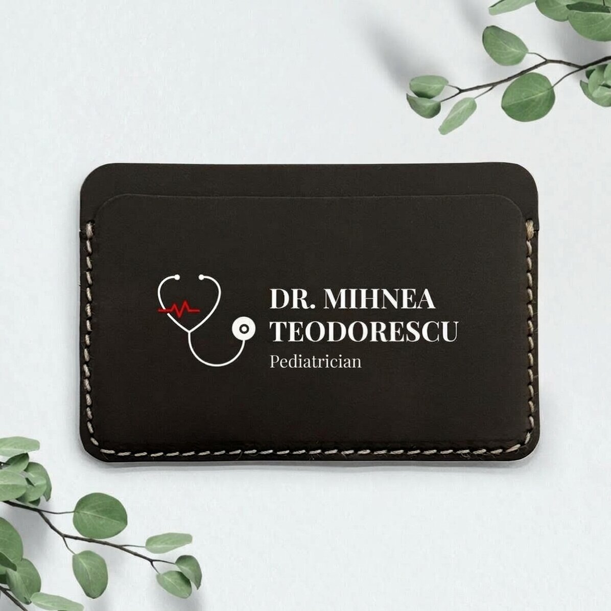 Portafoglio in pelle personalizzato a colori con scritta - Medic