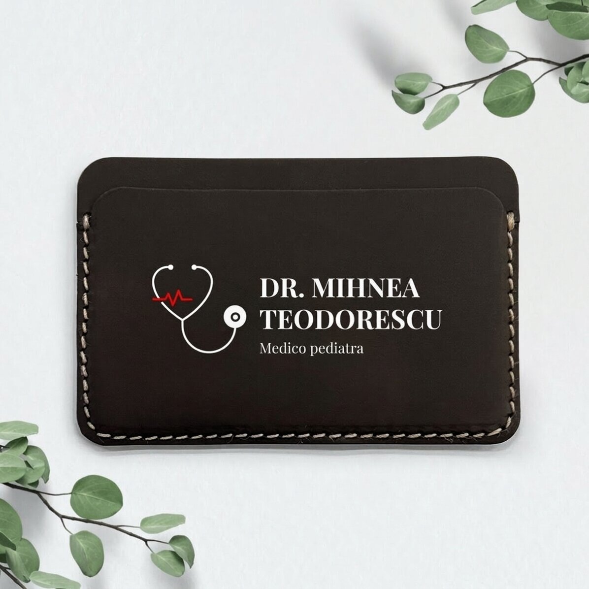 Portafoglio in pelle personalizzato a colori con scritta - Medic