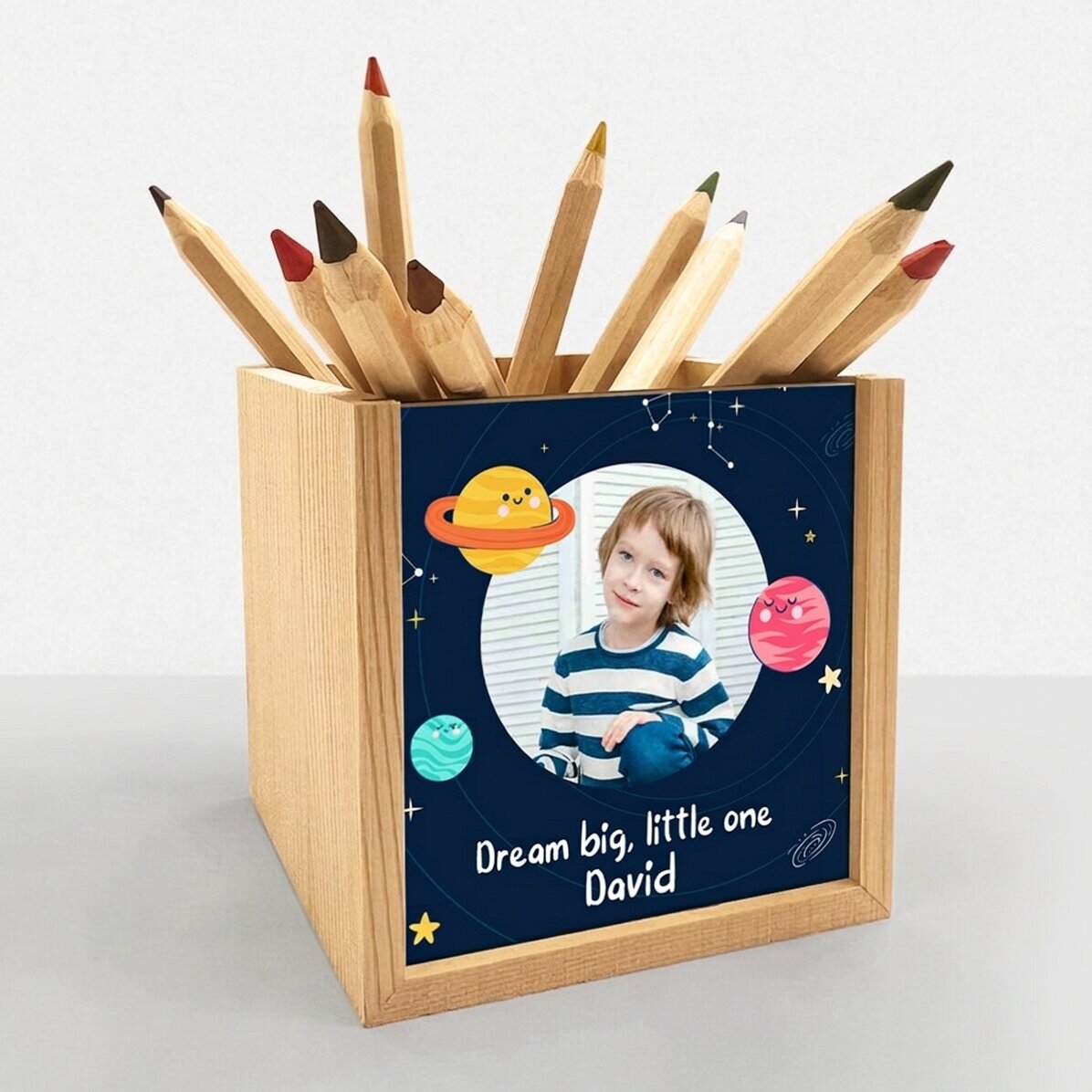 Portamatite personalizzato con foto e testo - Cosmos