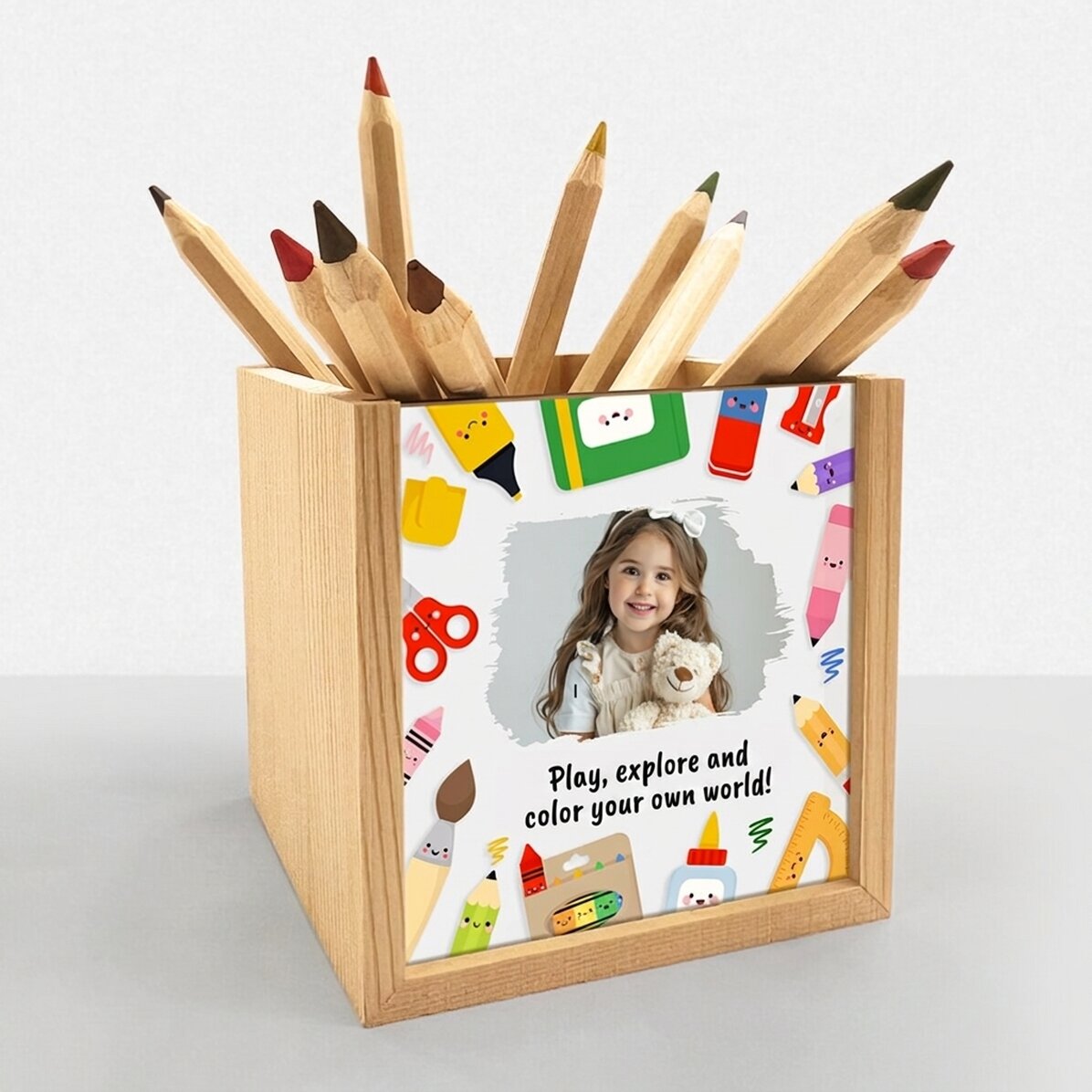 Portamatite personalizzato con foto e testo - Colori