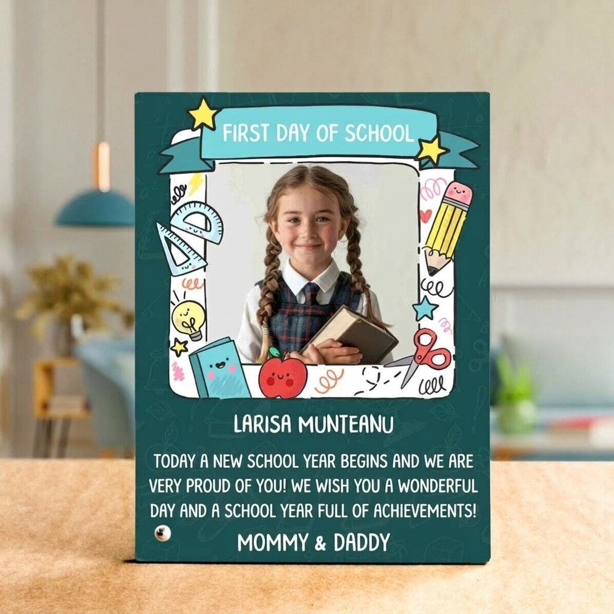 Cornice da scrivania personalizzata - Il primo giorno di scuola