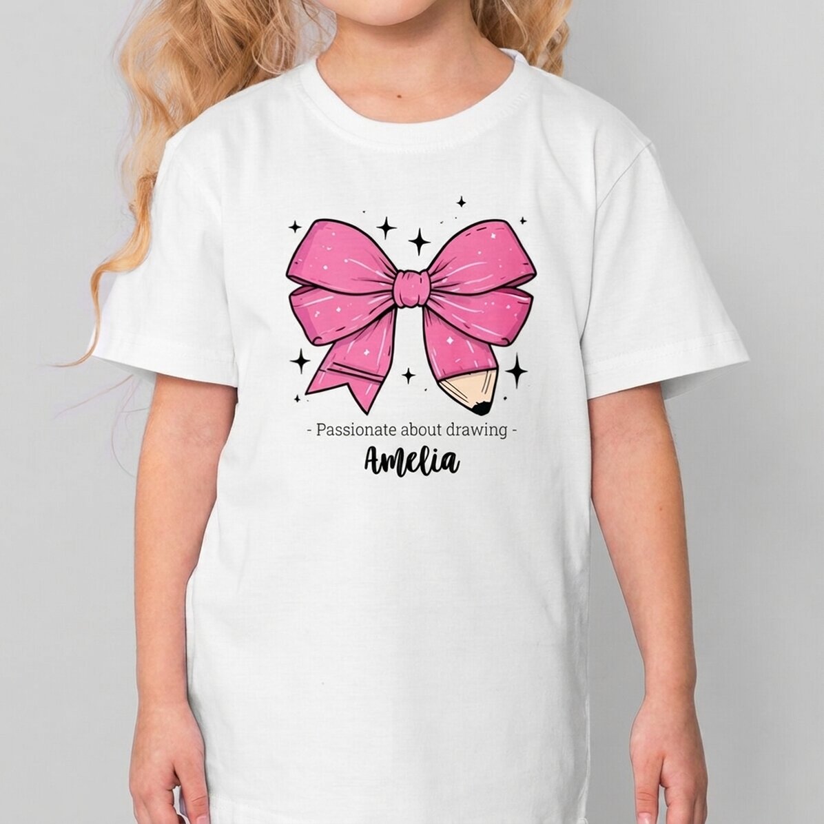 Maglietta in cotone per bambini personalizzata per la scuola con scritta e nome - Fundita Creativa