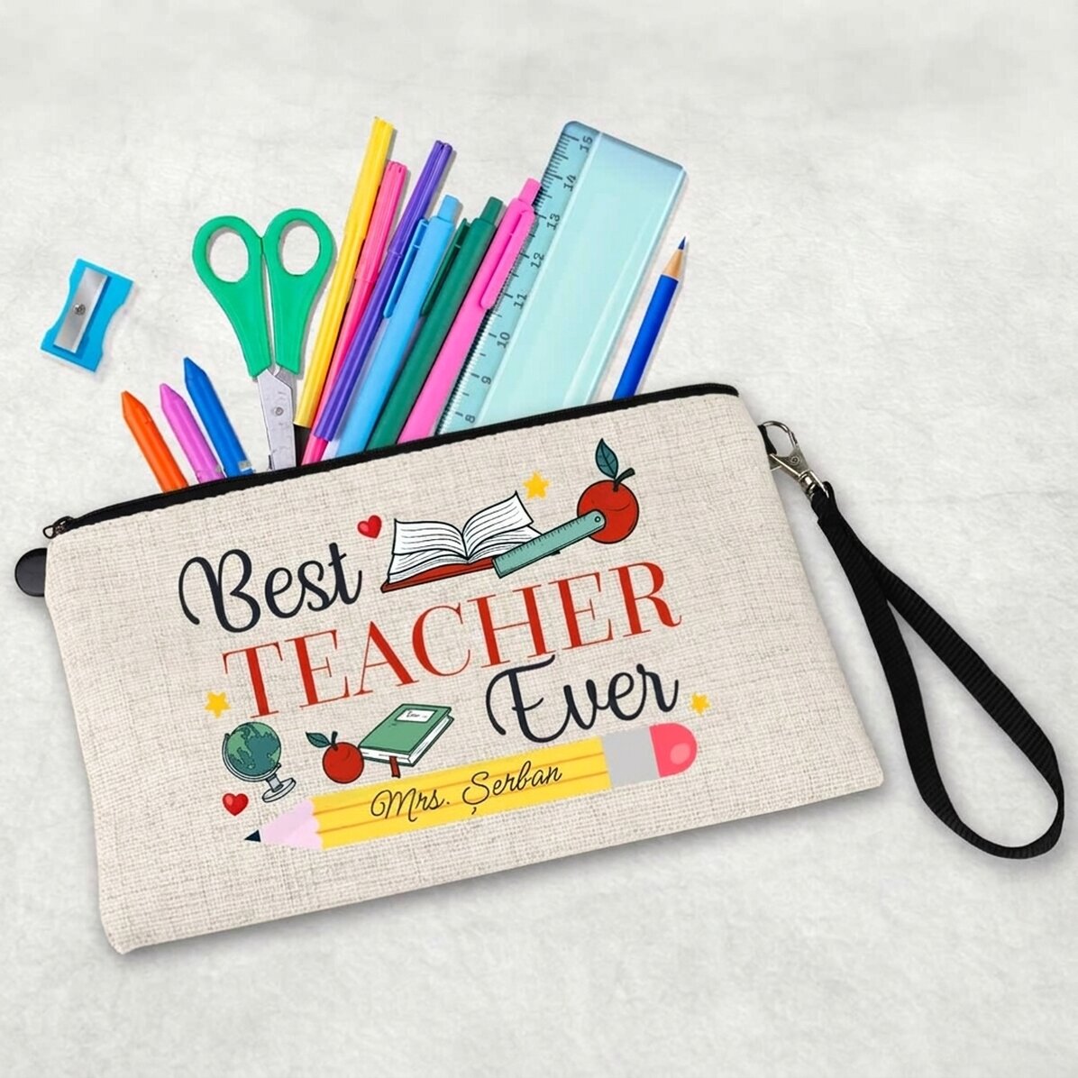 Kit per insegnanti personalizzato con la scritta "Best Teacher Ever"