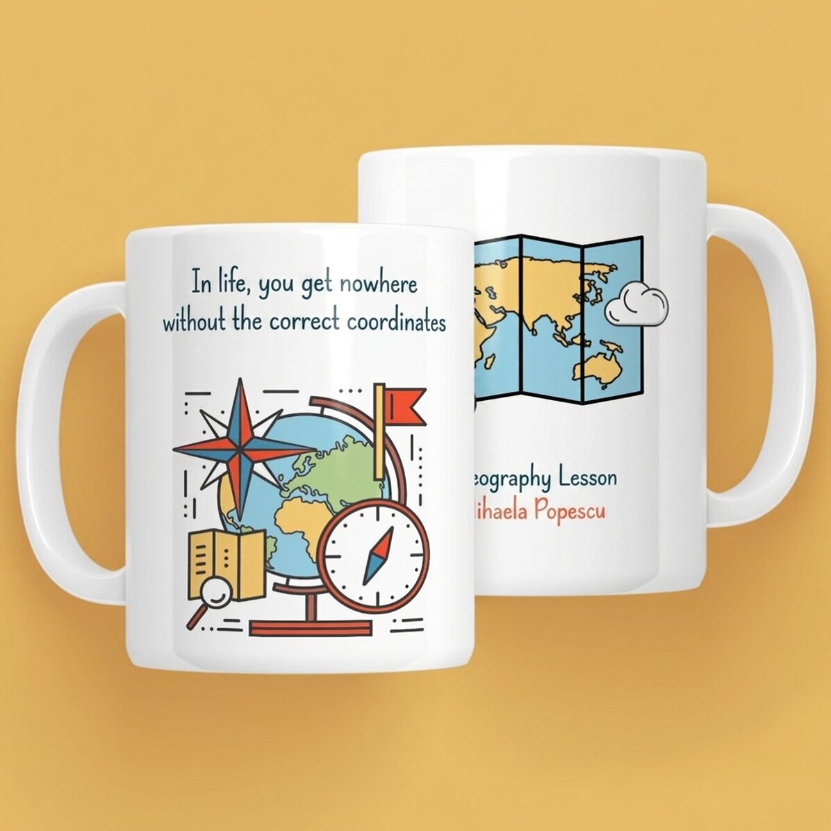 Tazza personalizzata con messaggio - Insegnante di geografia