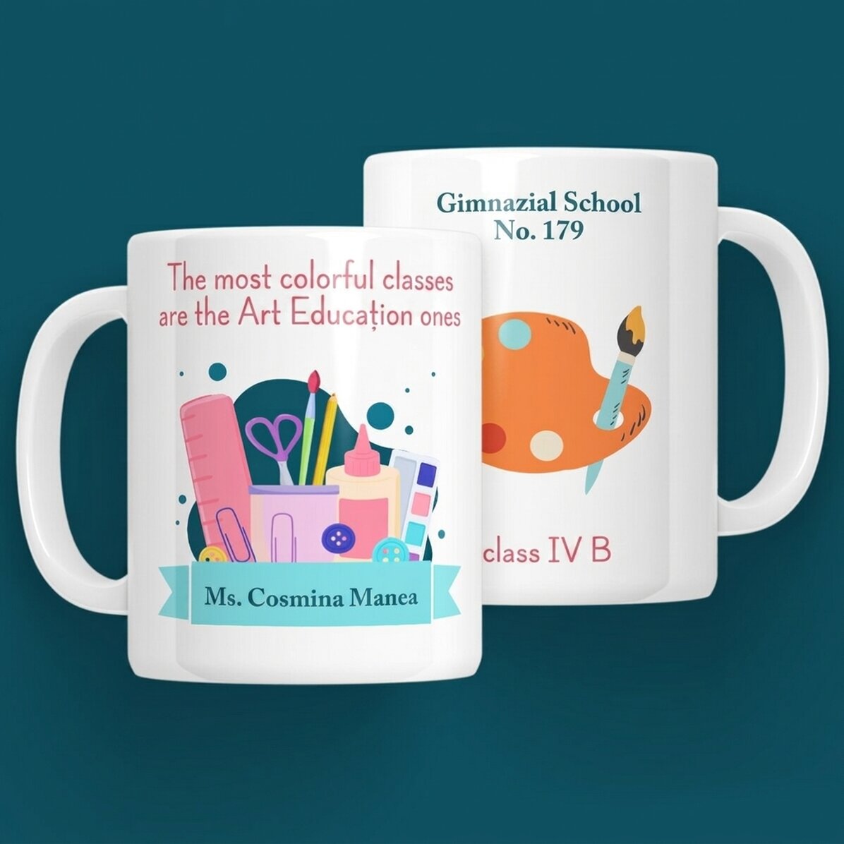 Tazza personalizzata con messaggio - Insegnante di educazione artistica