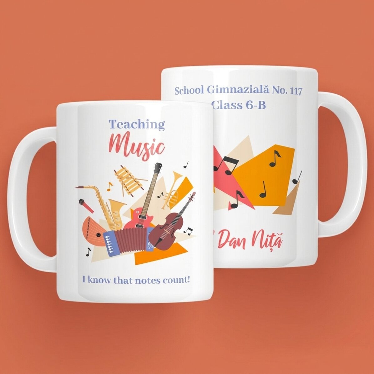 Tazza personalizzata con messaggio - Insegnante di educazione musicale