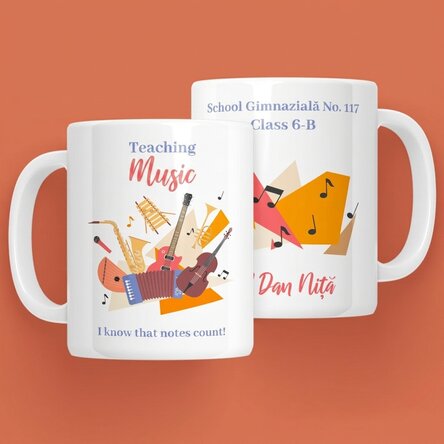 Tazza personalizzata con messaggio - Insegnante di educazione musicale