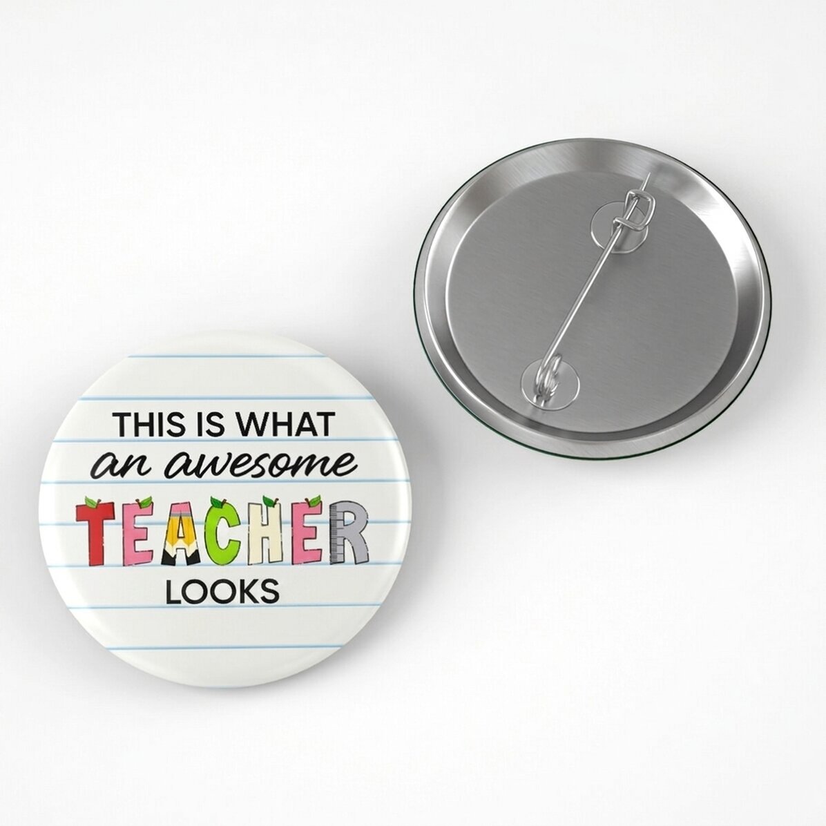 Distintivo personalizzato con messaggio - Awesome teacher