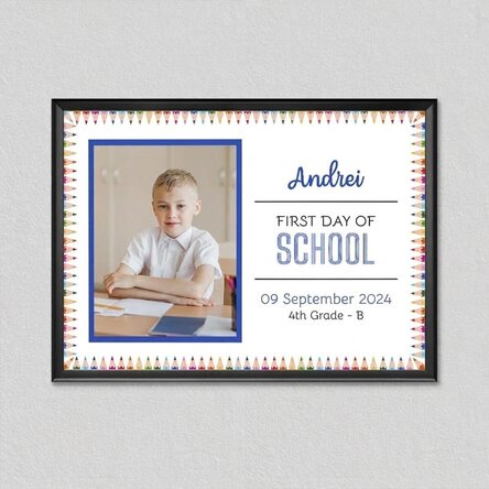 Personalised picture with text and 1 photo – Back to School