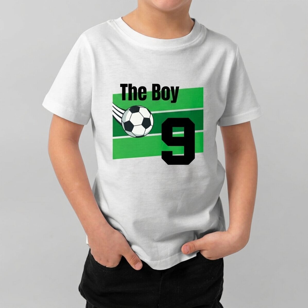 Maglietta in cotone per bambini personalizzata con scritta - Calcio