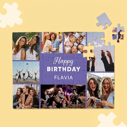 Puzzle personalizzato con 8 foto e testo