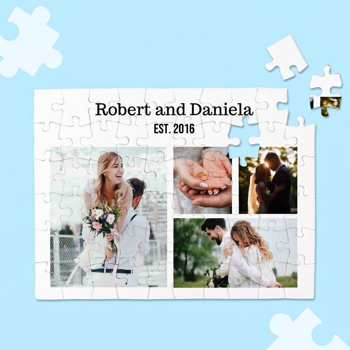 Puzzle personalizzato con 4 foto e testo - Dolci ricordi