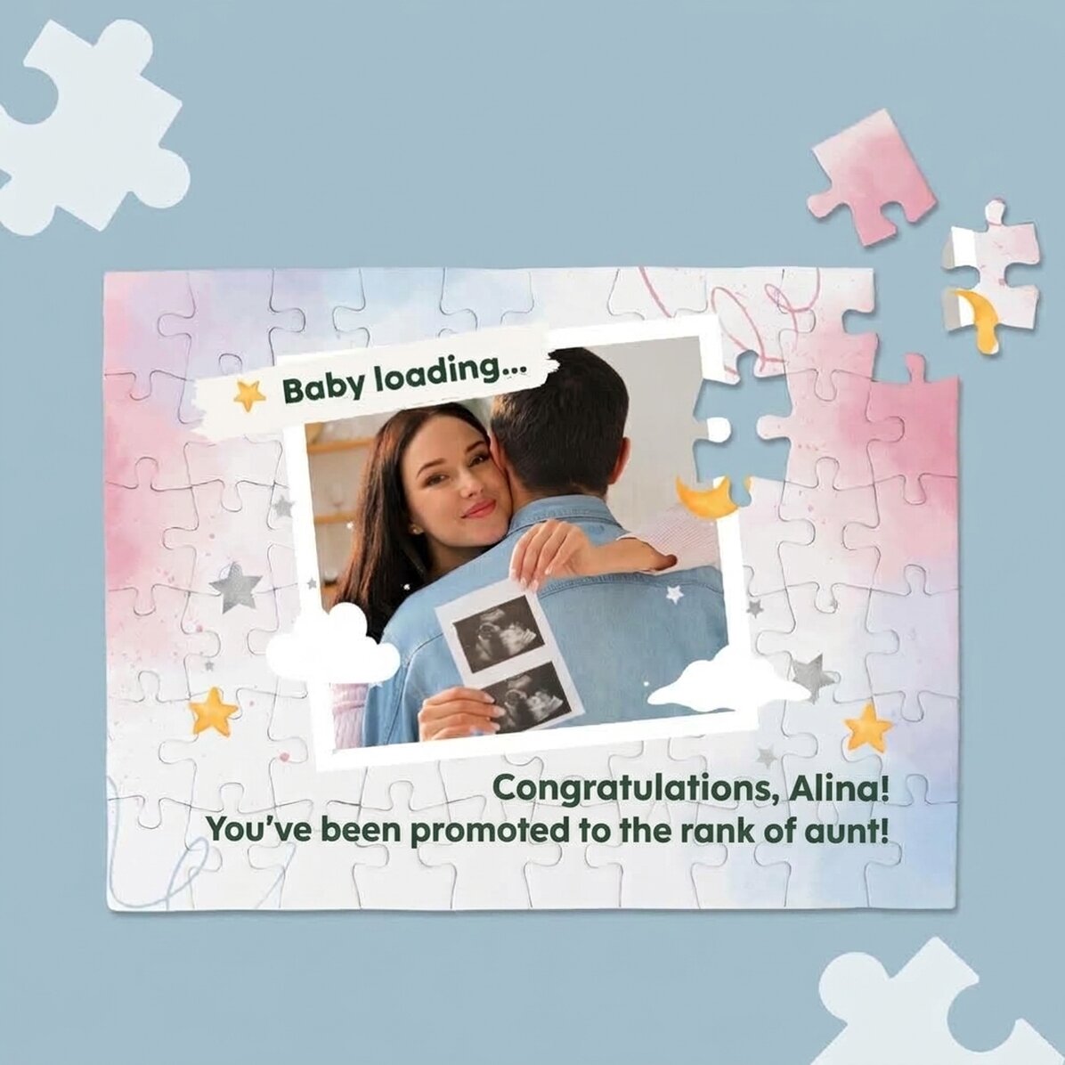 Puzzle personalizzato con foto e messaggio - Baby