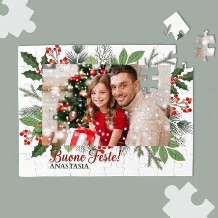 Puzzle personalizzato con foto e testo - Natale da favola