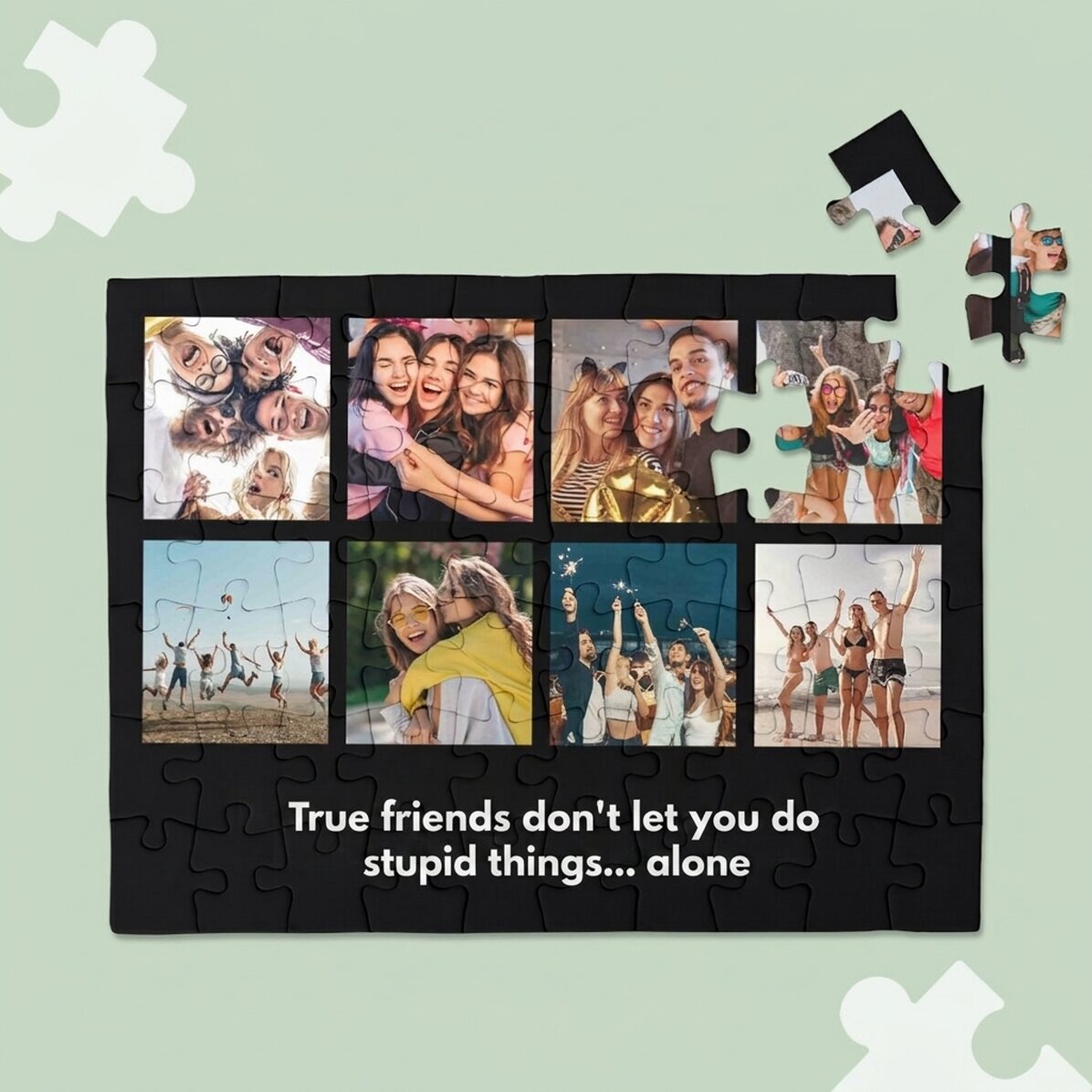 Puzzle personalizzato con 8 foto e testo