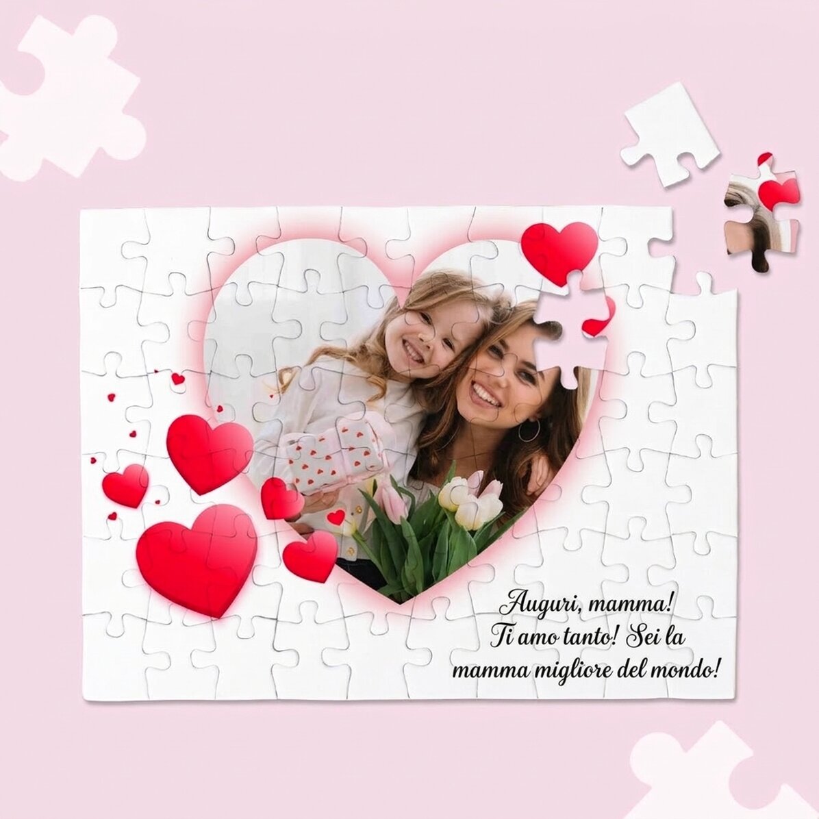 Puzzle personalizzato con foto e testo - Cuore