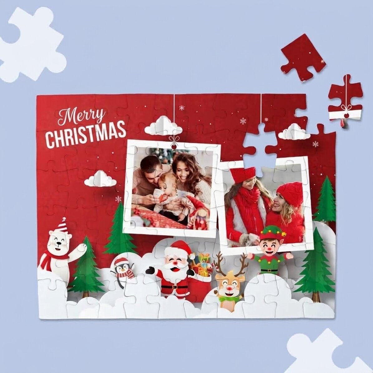 Puzzle personalizzato con 2 foto - Buon Natale