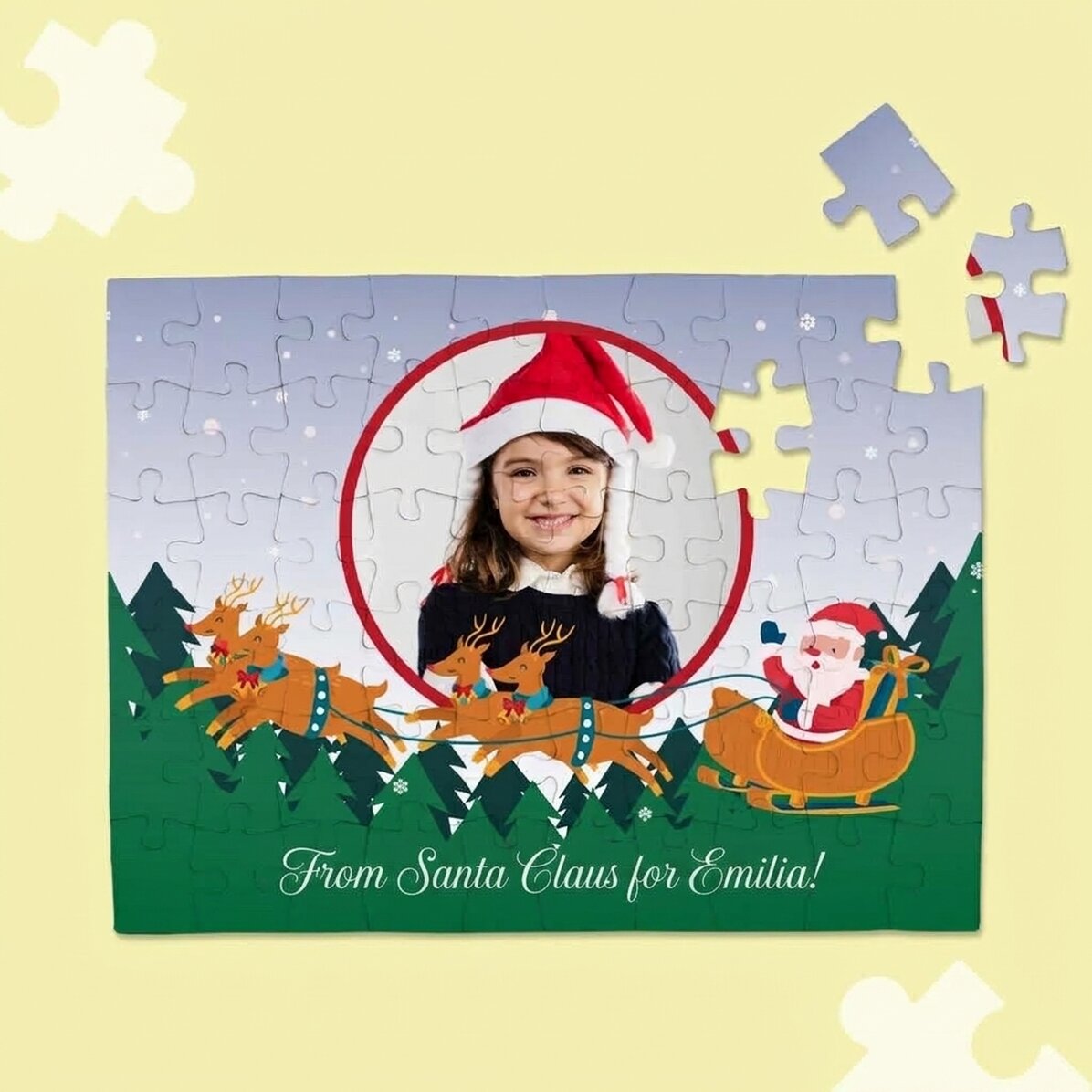 Puzzle personalizzato con foto e testo - Babbo Natale