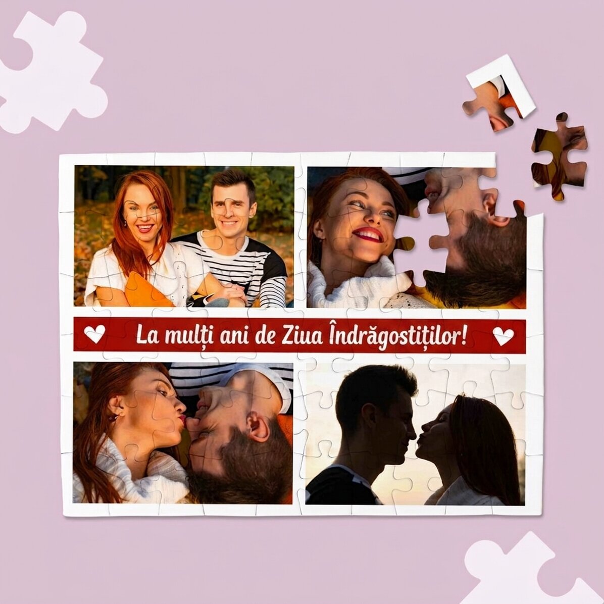 Puzzle personalizzato con 4 foto e testo - Moments