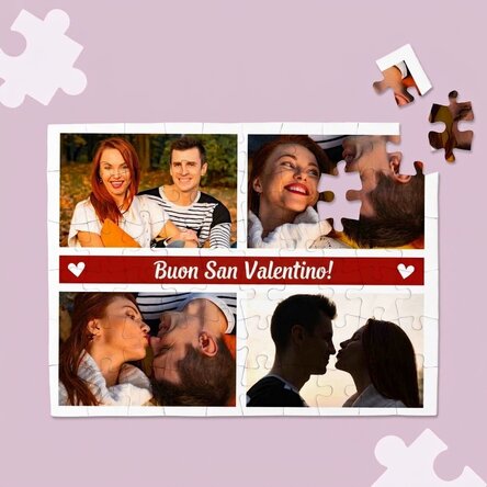 Puzzle personalizzato con 4 foto e testo - Moments
