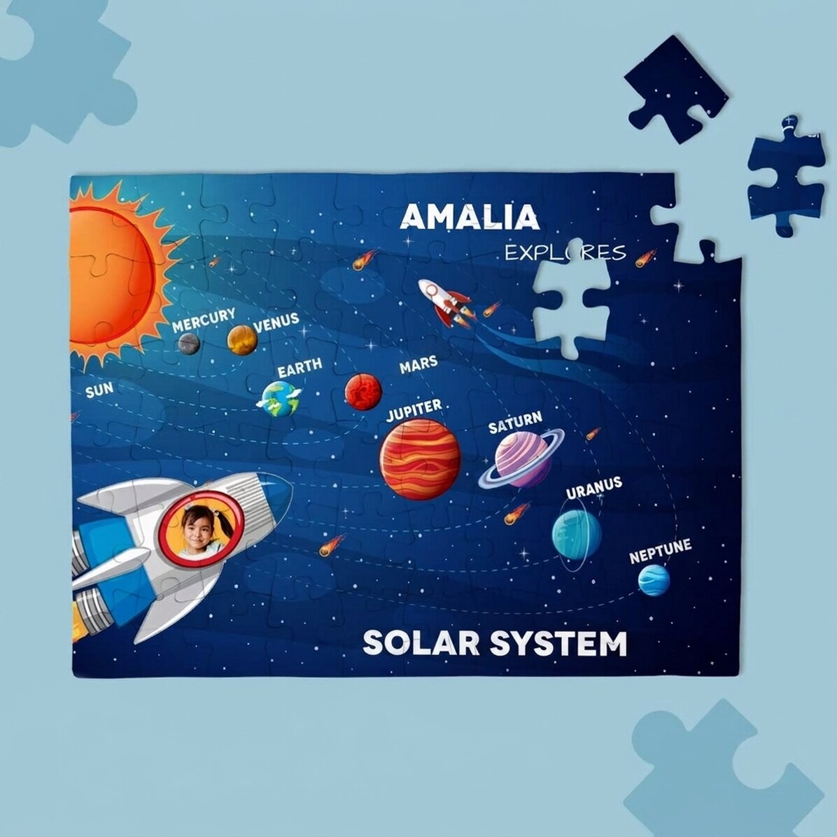 Puzzle personalizzato per bambini - Il sistema solare