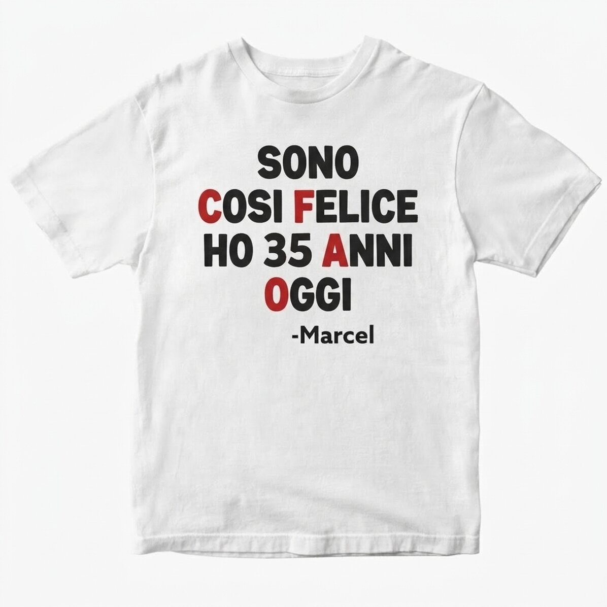 Maglietta in cotone personalizzata con scritta - So happy