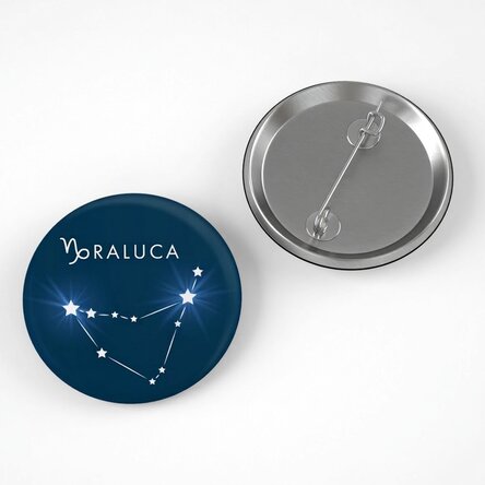 Spilla personalizzata con nome - Segno zodiacale Capricorno
