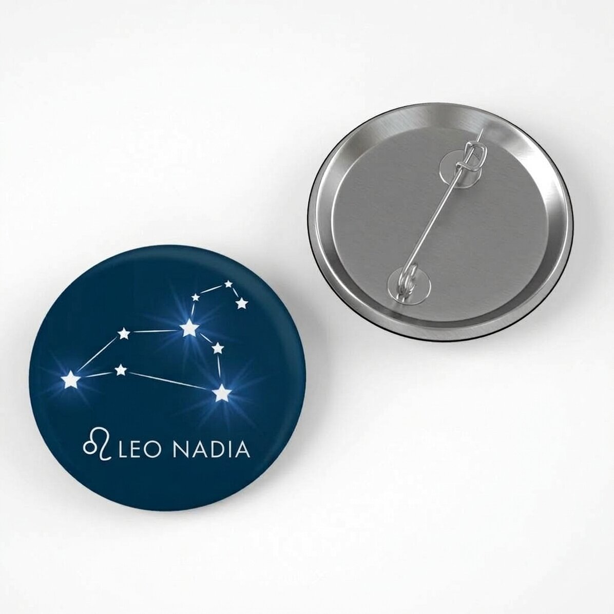 Distintivo personalizzato con nome - Segno zodiacale Leone