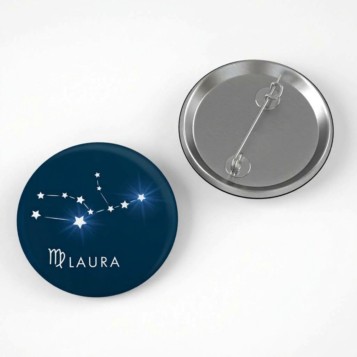 Distintivo personalizzato con nome - Segno zodiacale della Vergine